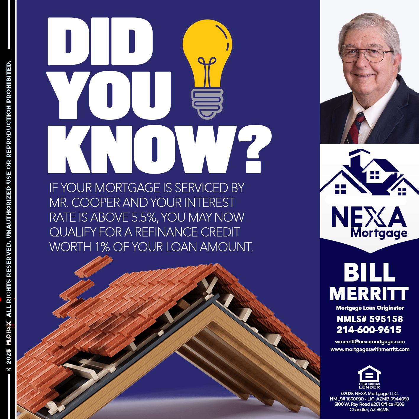 DID YOU KNOW? - Bill Merritt -Mortgage Loan Originator