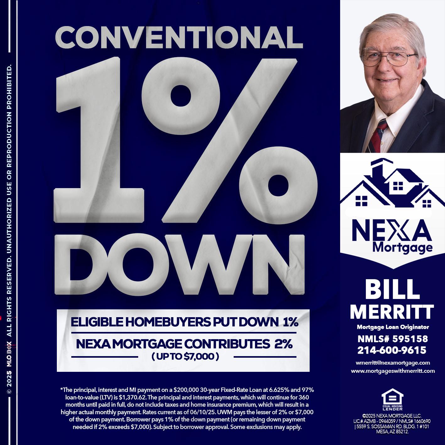 CONVENTIONAL - Bill Merritt -Mortgage Loan Originator
