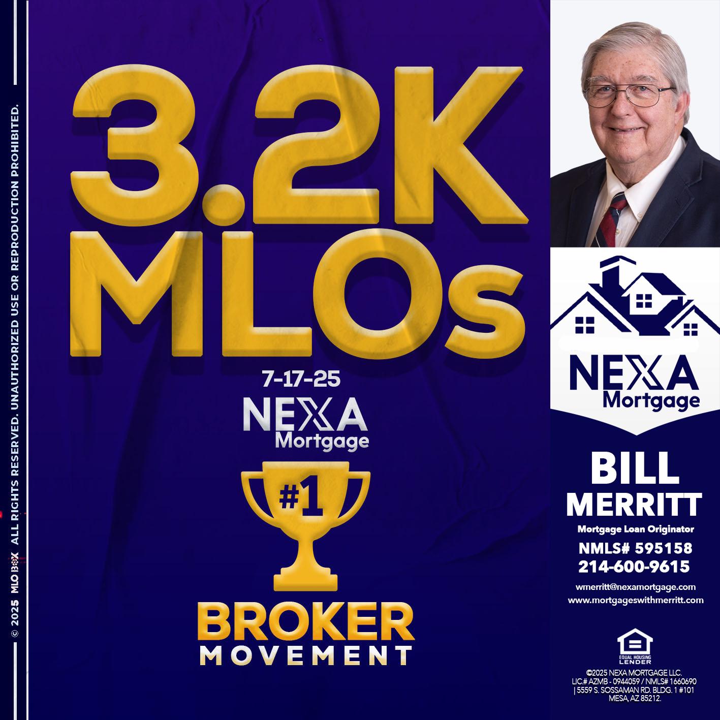 3.2K MLOs - Bill Merritt -Mortgage Loan Originator