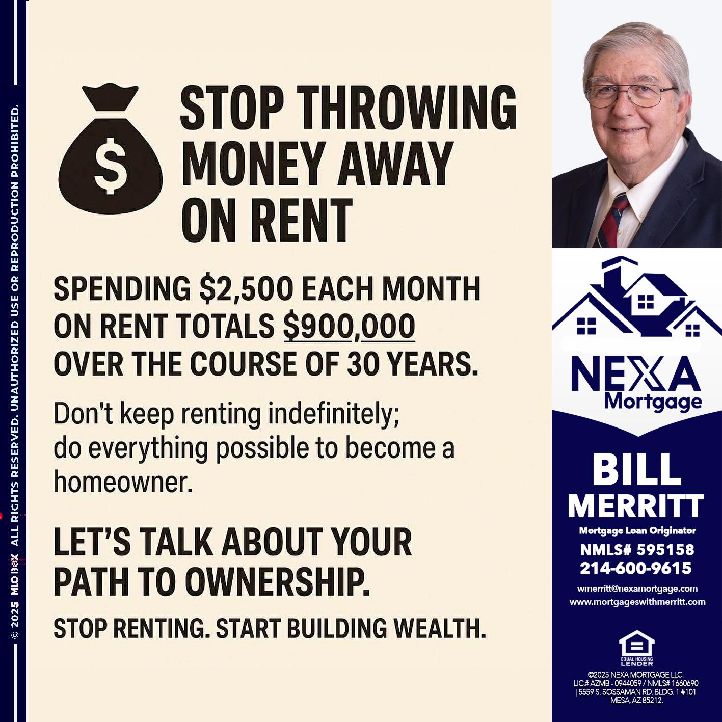 STOP THROWING - Bill Merritt -Mortgage Loan Originator