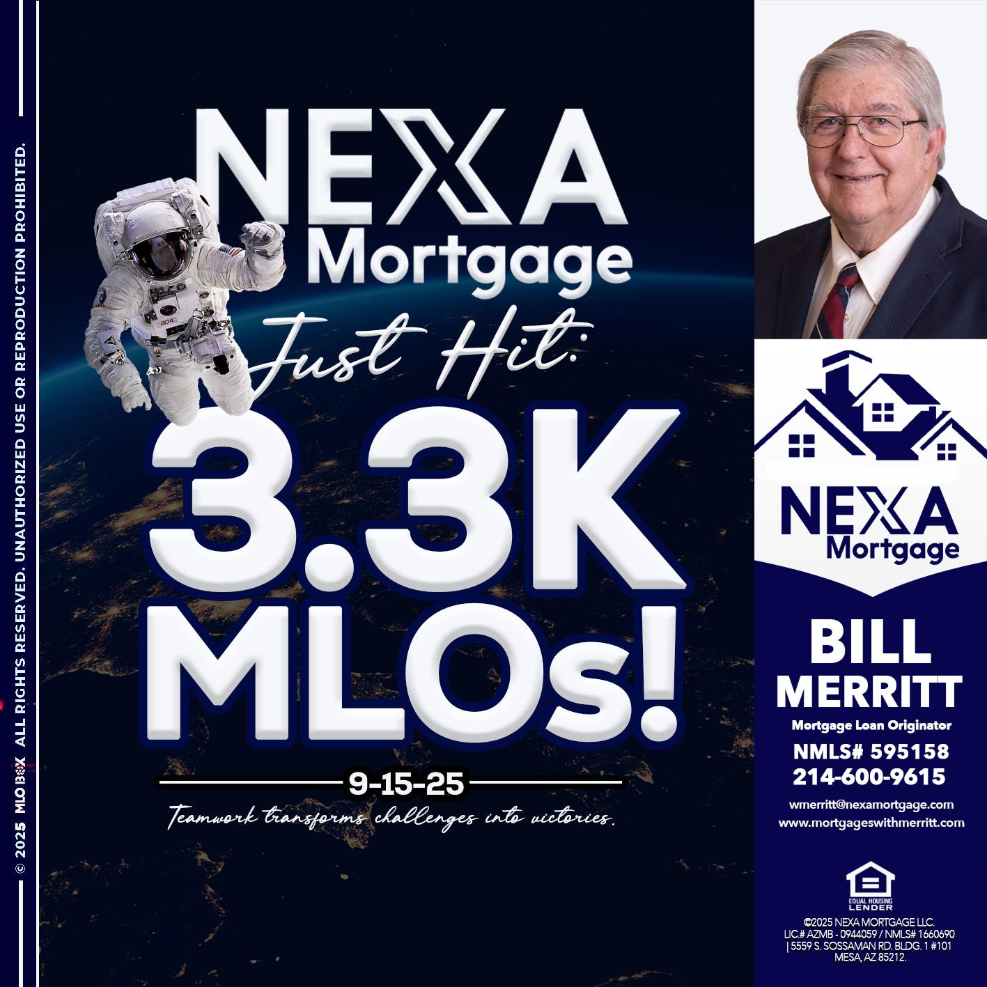 3.3K - Bill Merritt -Mortgage Loan Originator
