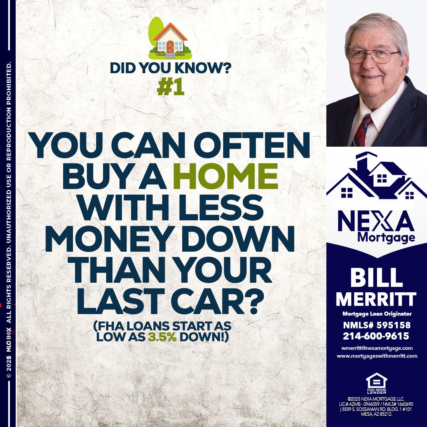 DID YOU KNOW #1 - Bill Merritt -Mortgage Loan Originator