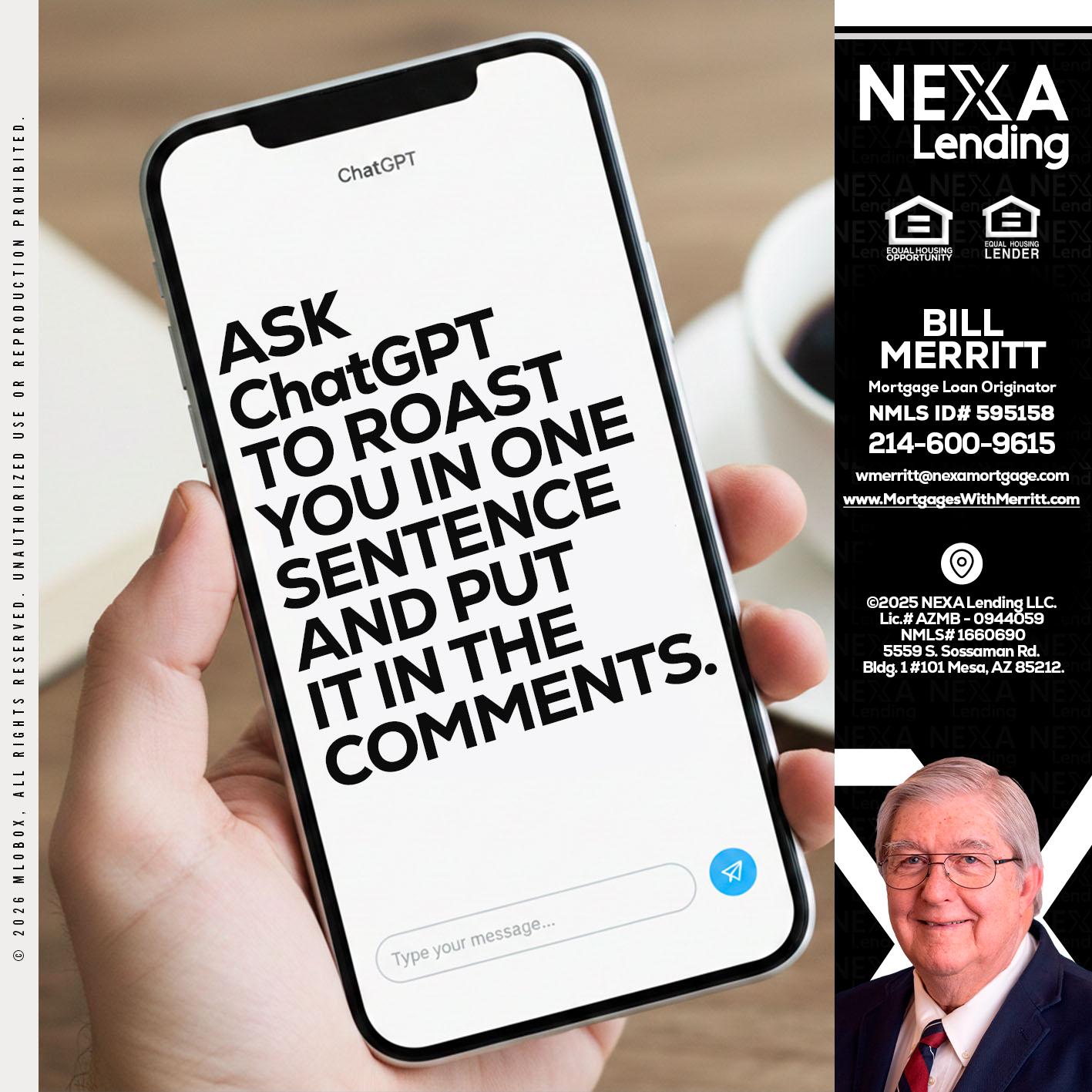 ask chatgpt - Bill Merritt -Mortgage Loan Originator