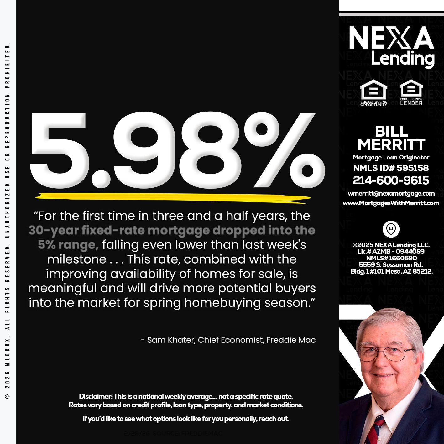 5.98% - Bill Merritt -Mortgage Loan Originator