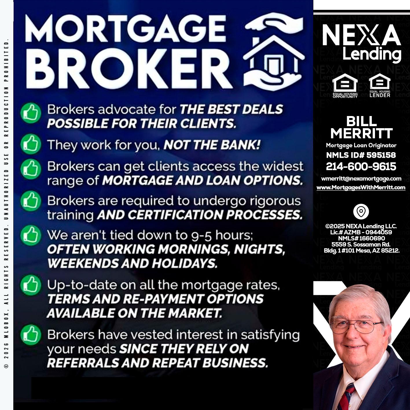 MORTGAGE BROKER - Bill Merritt -Mortgage Loan Originator