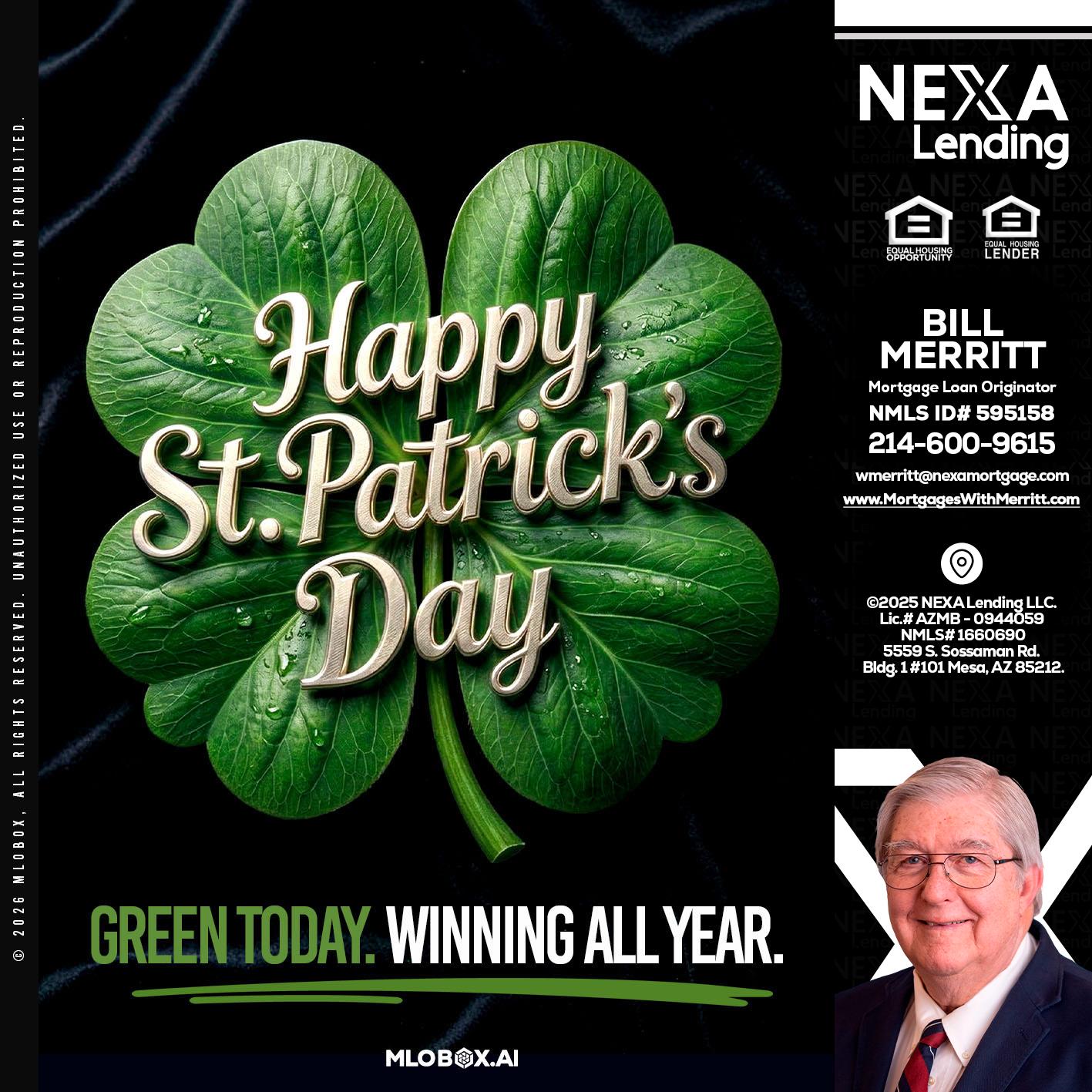 happy st. Patricks day - Bill Merritt -Mortgage Loan Originator