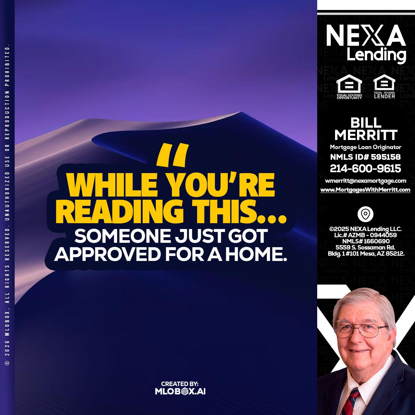 WHILE YOU - Bill Merritt -Mortgage Loan Originator