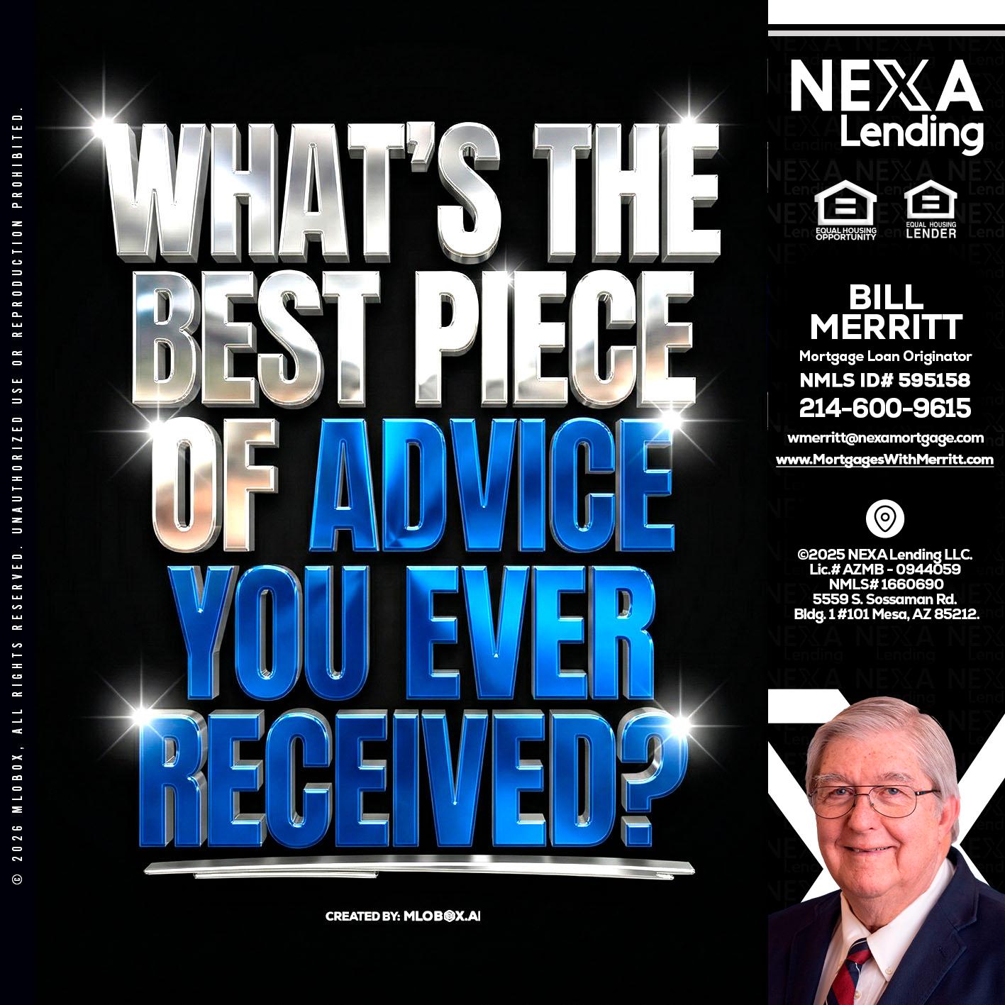 WHATS THE BEST - Bill Merritt -Mortgage Loan Originator