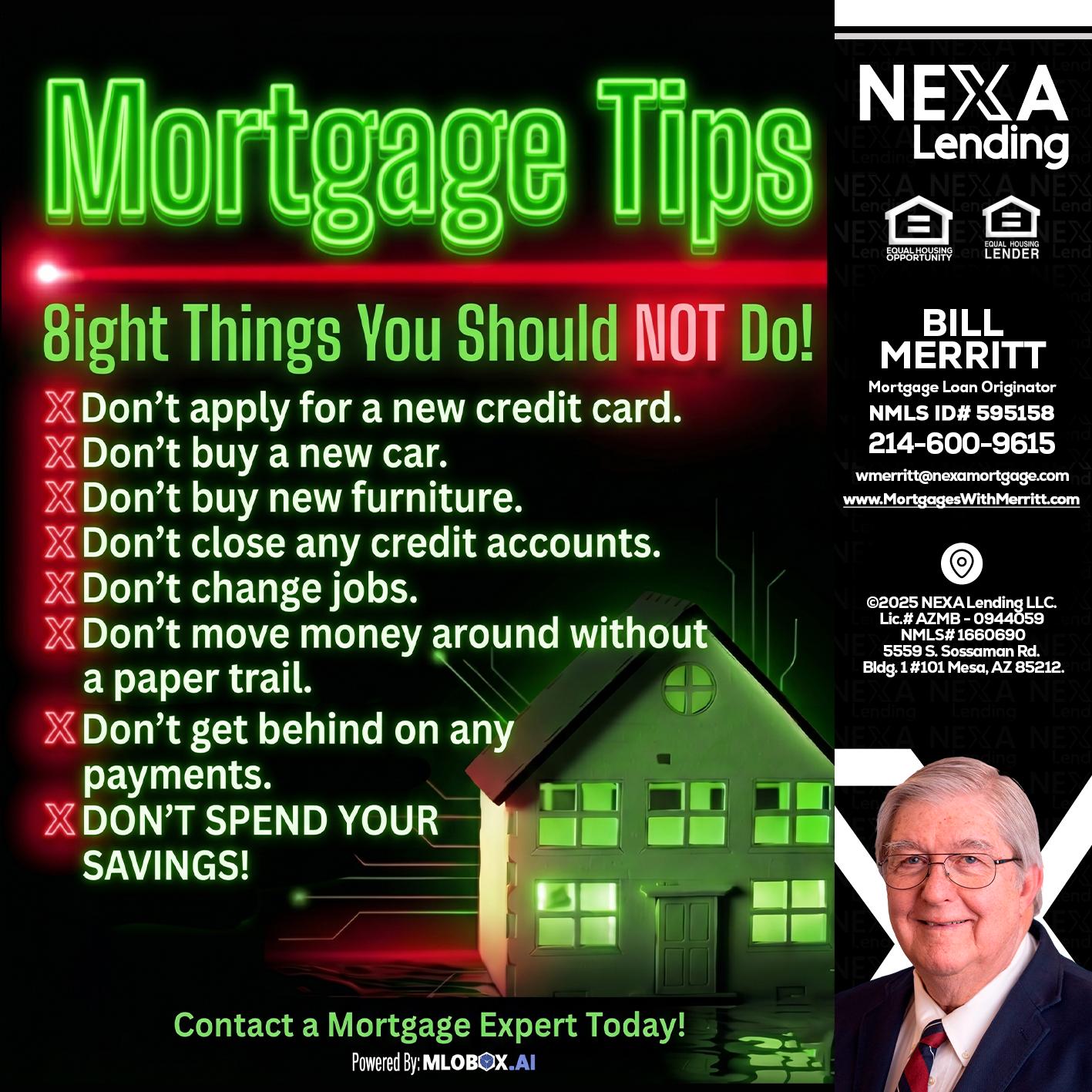 Mortgage Tips at your Door - Bill Merritt -Mortgage Loan Originator