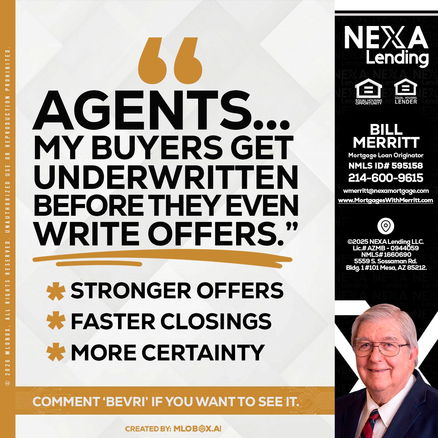 agents - Bill Merritt -Mortgage Loan Originator