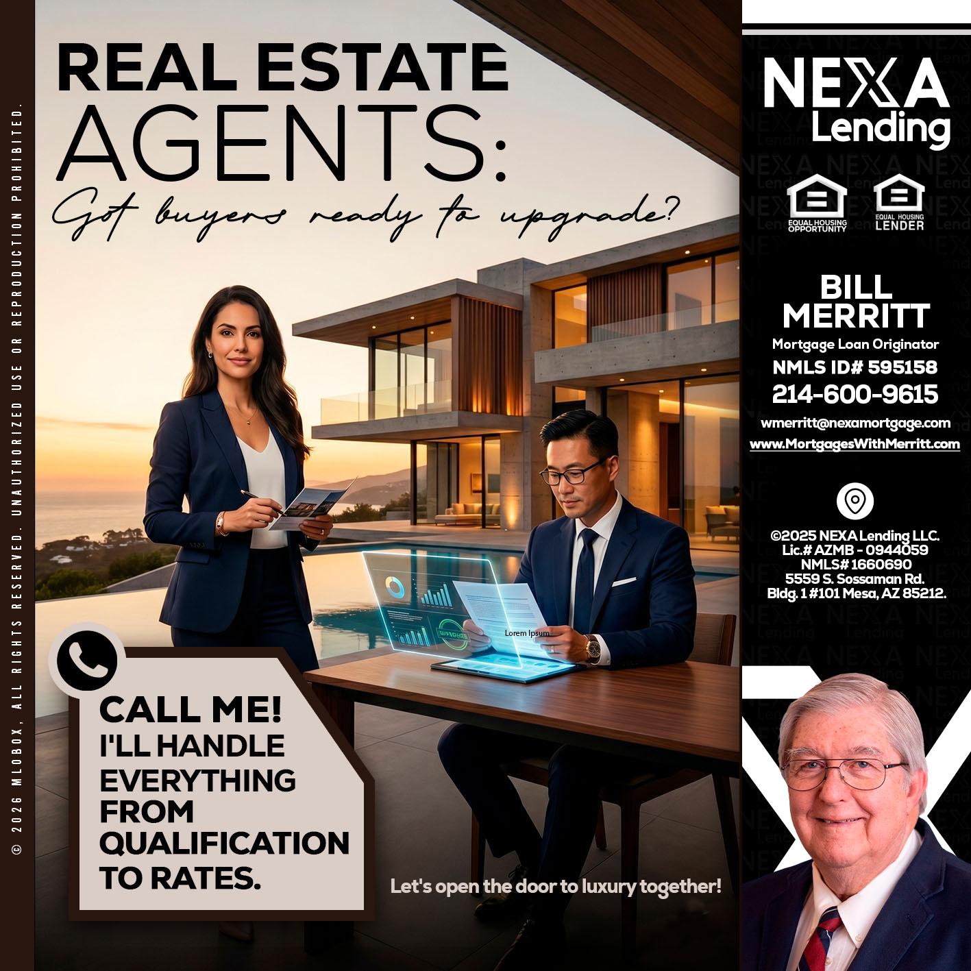 REAL ESTATE AGENTS - Bill Merritt -Mortgage Loan Originator