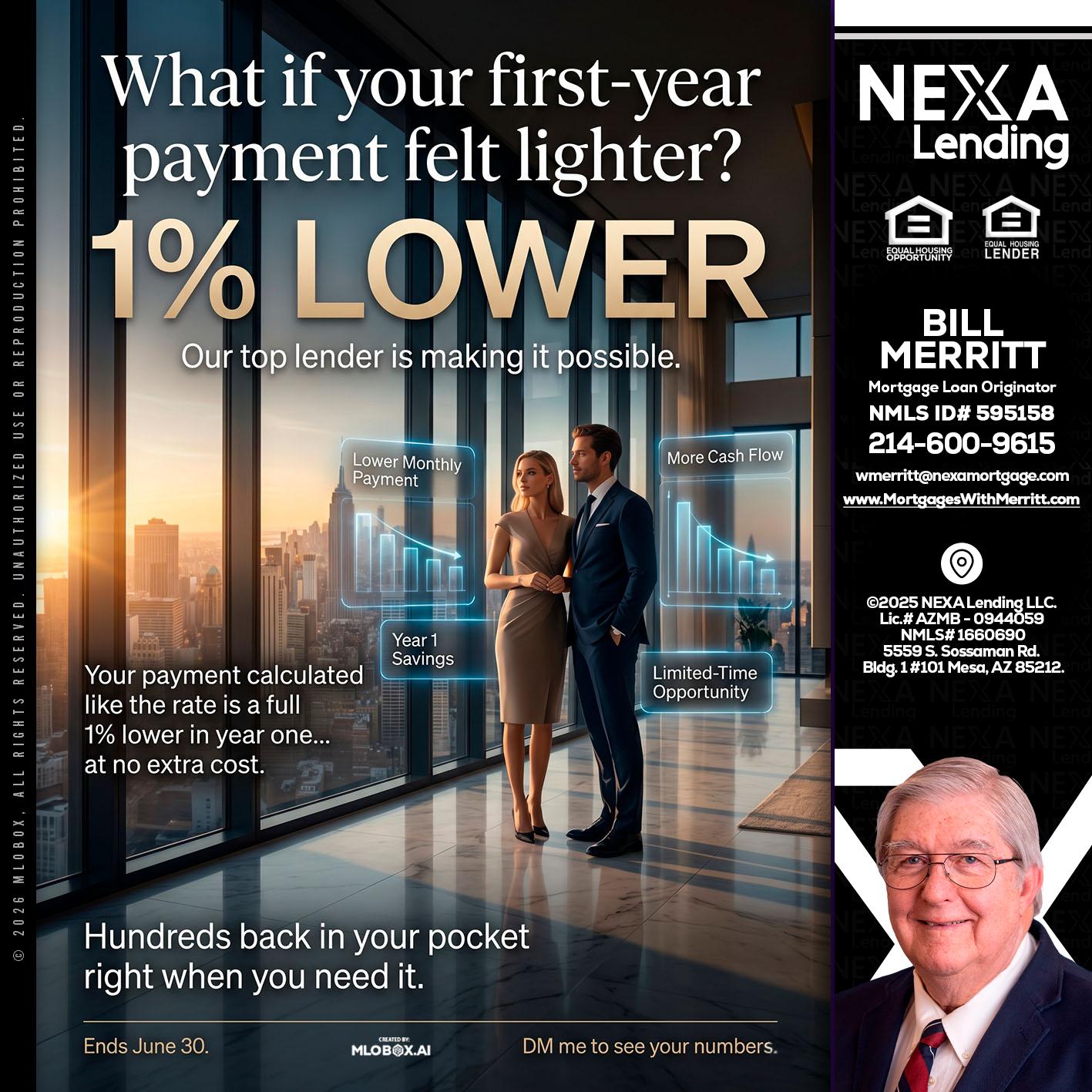 1% LOWER - Bill Merritt -Mortgage Loan Originator