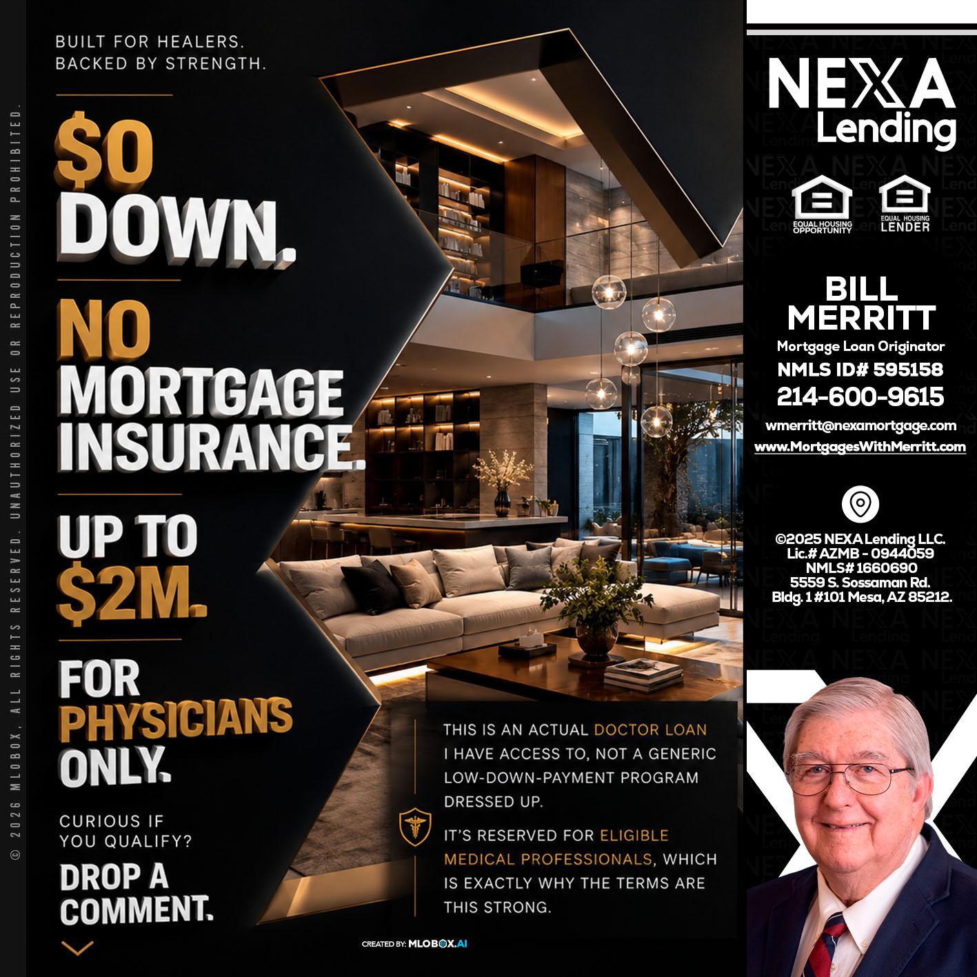 $0 DOWN - Bill Merritt -Mortgage Loan Originator