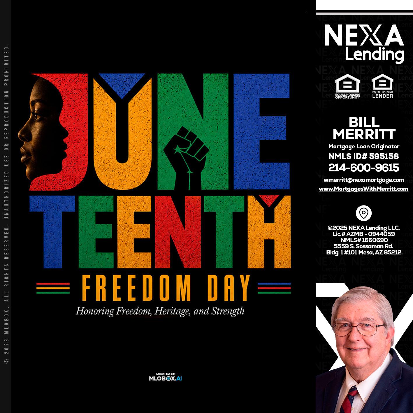 Juneteenth - Bill Merritt -Mortgage Loan Originator