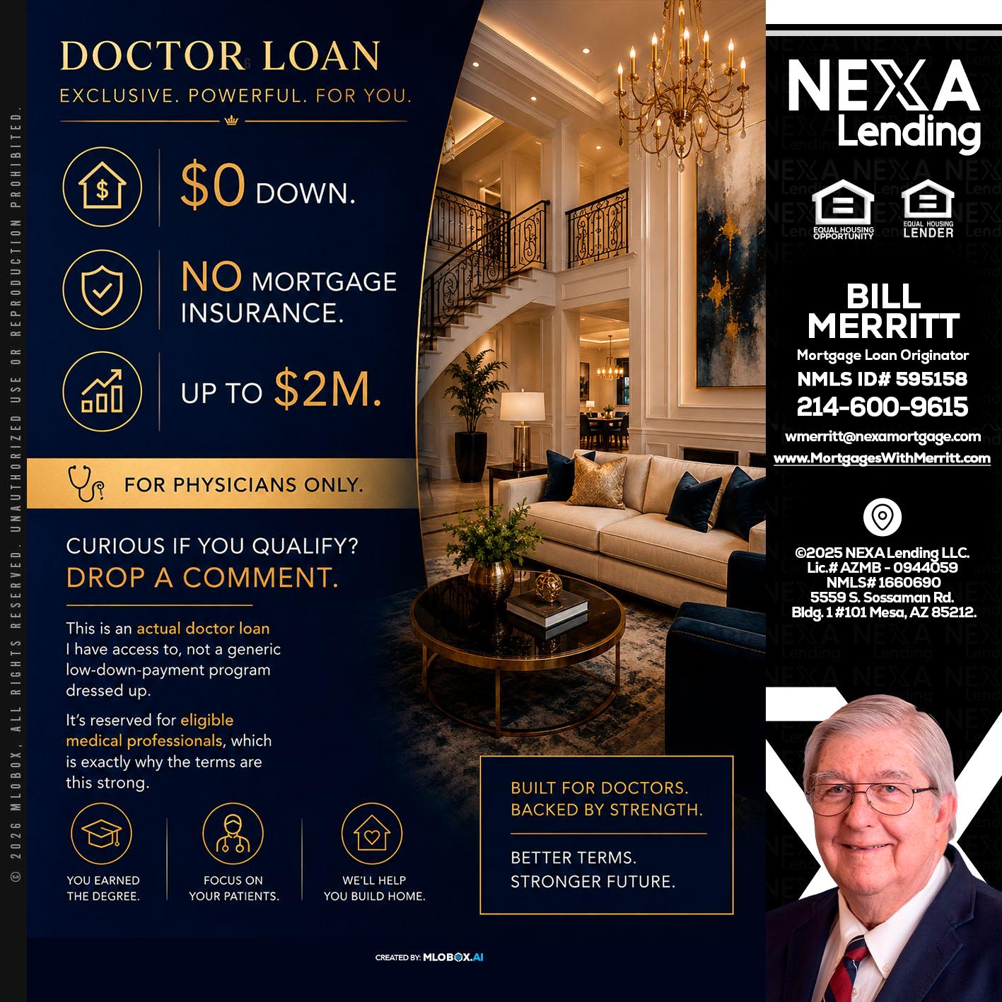DOCTOR LOANS - Bill Merritt -Mortgage Loan Originator
