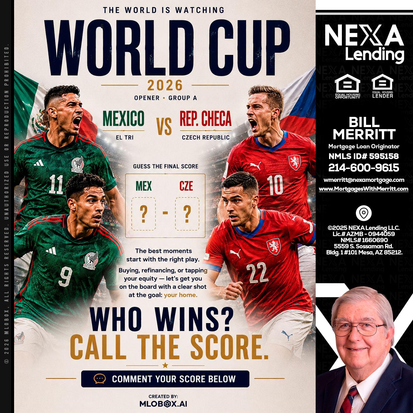 WORLD CUP 2026 - Bill Merritt -Mortgage Loan Originator