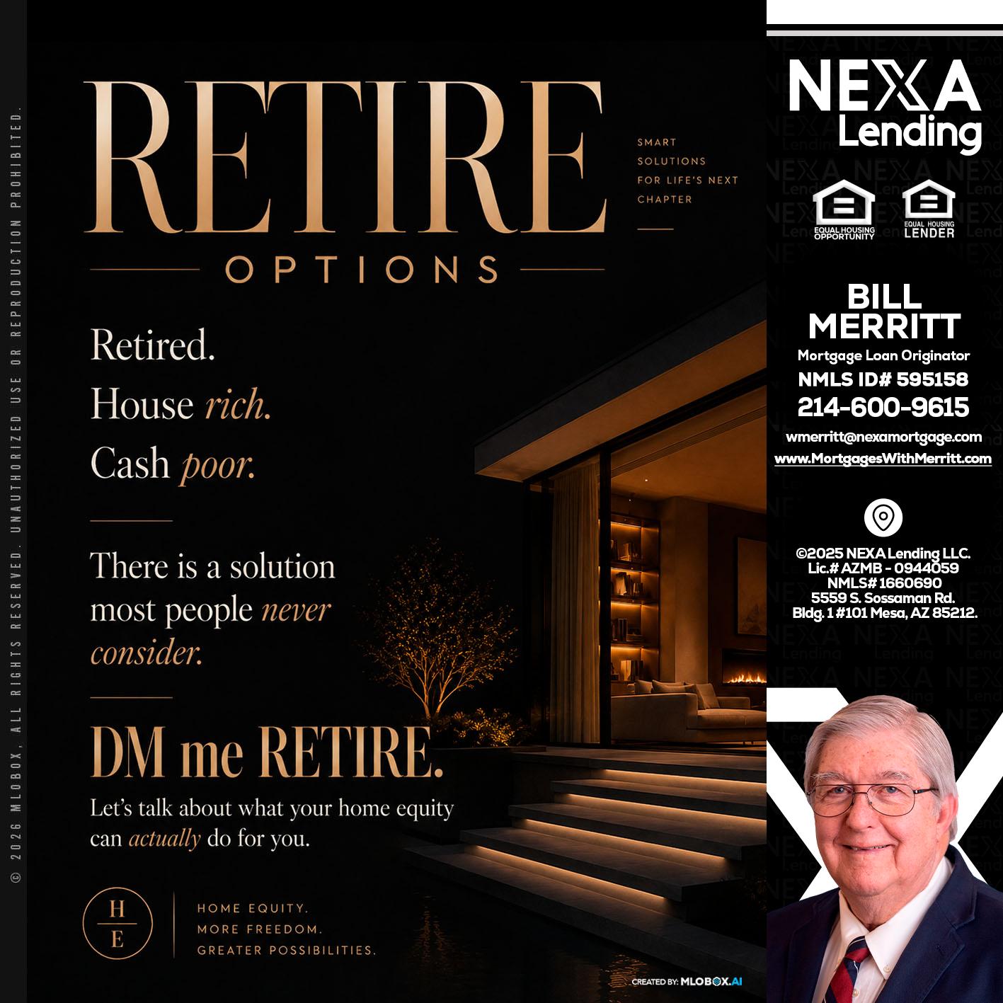 RETIRE LOANS - Bill Merritt -Mortgage Loan Originator