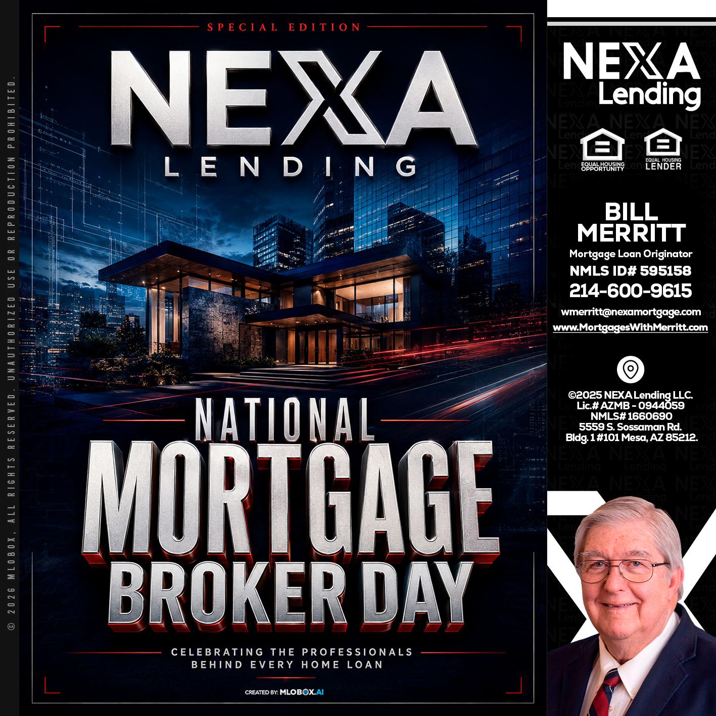 NATIONAL MORTGAGE BROKER DAY - Bill Merritt -Mortgage Loan Originator