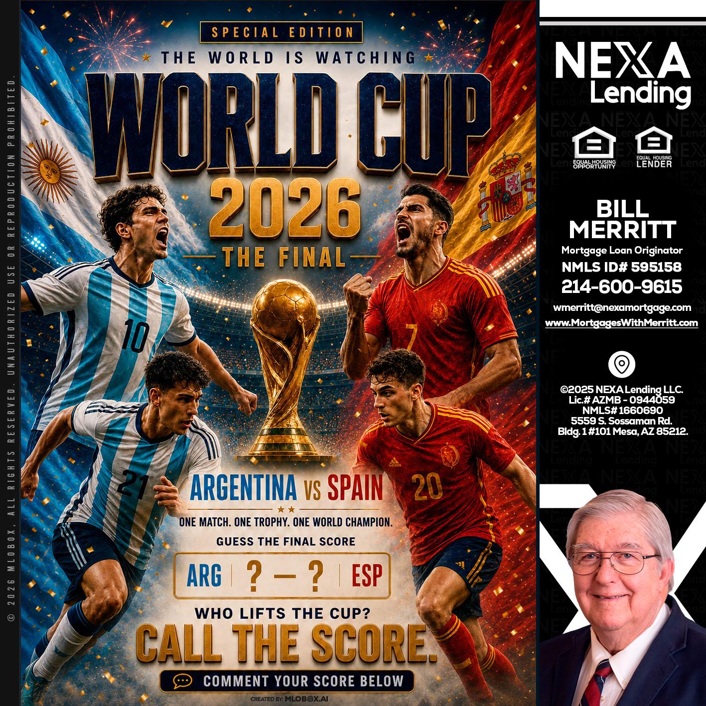 World Cup 2026 finals - Bill Merritt -Mortgage Loan Originator