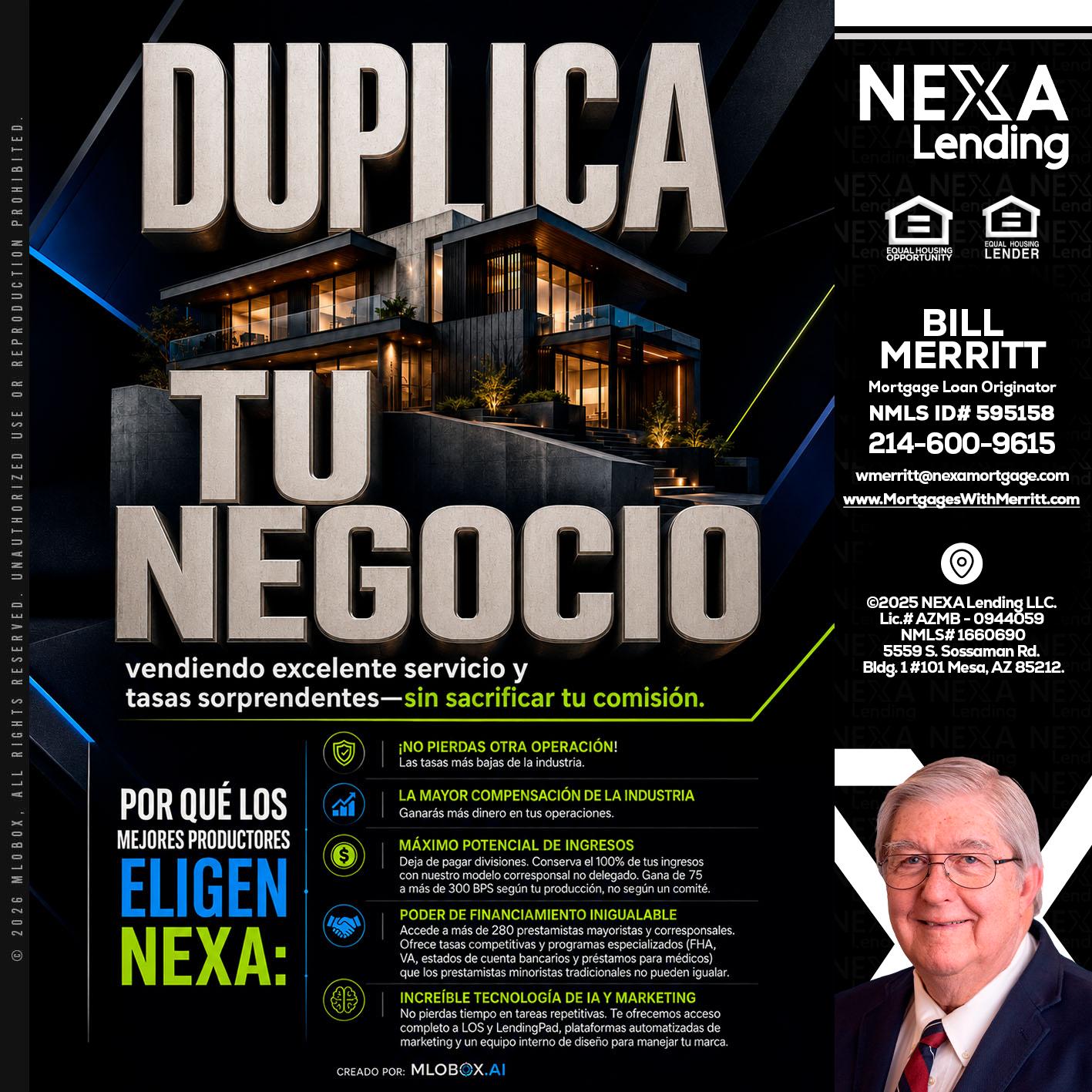 DUPLICA TU NEGOCIO - Bill Merritt -Mortgage Loan Originator