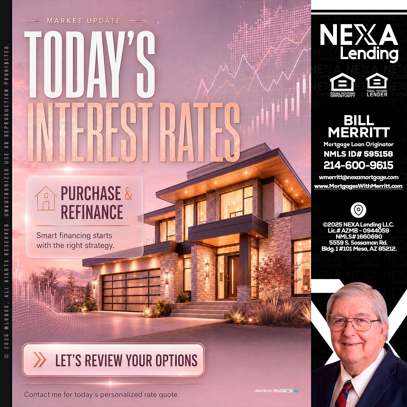todays interest rates - Bill Merritt -Mortgage Loan Originator