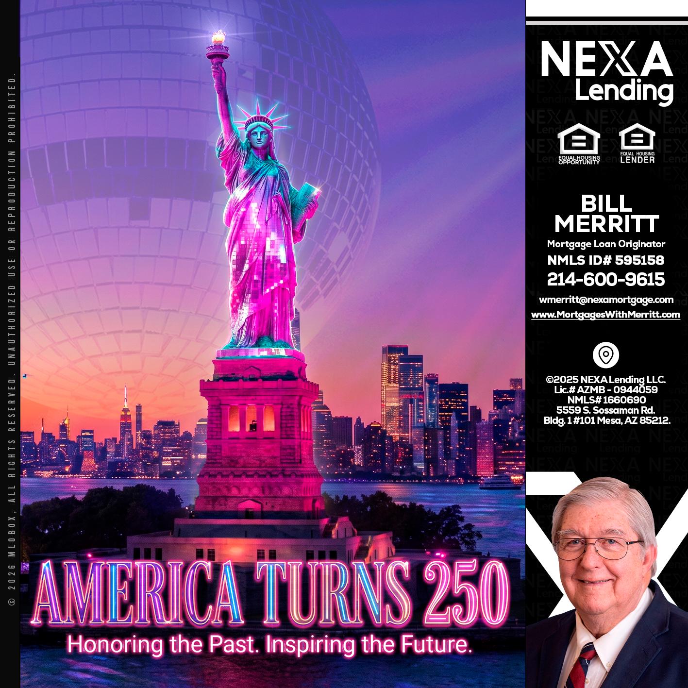 AMERICA TURNS 250 - Bill Merritt -Mortgage Loan Originator