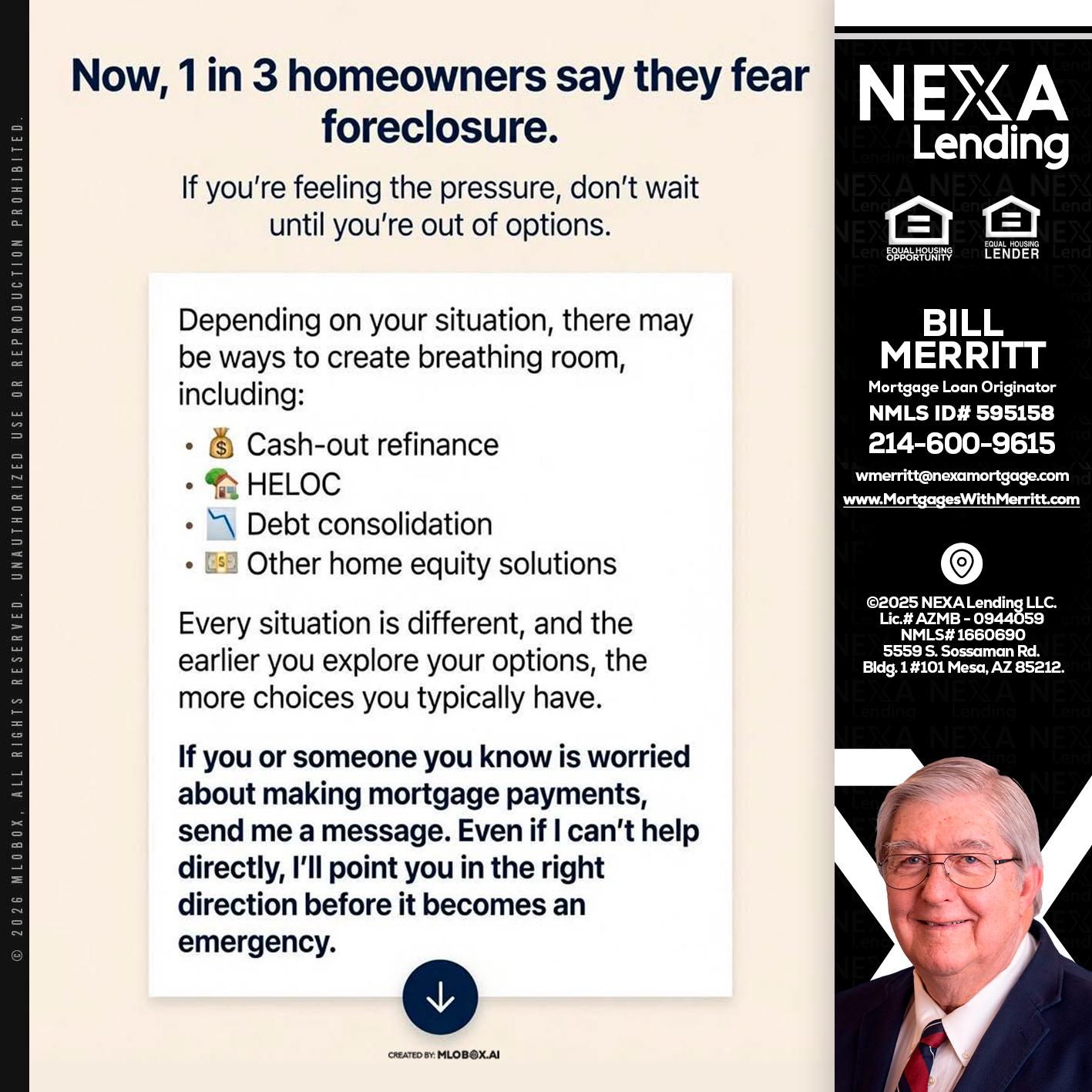 NOW, 1 IN 3 - Bill Merritt -Mortgage Loan Originator