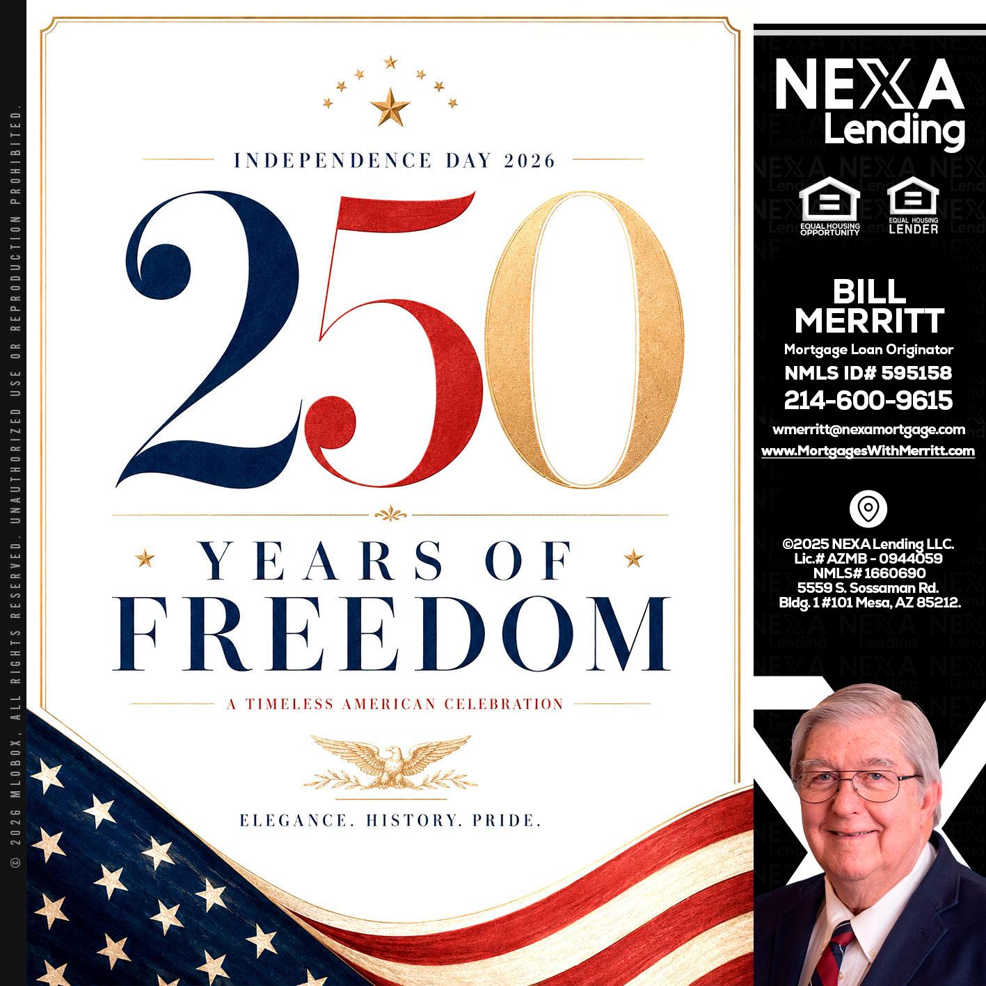 250 YEARS - Bill Merritt -Mortgage Loan Originator