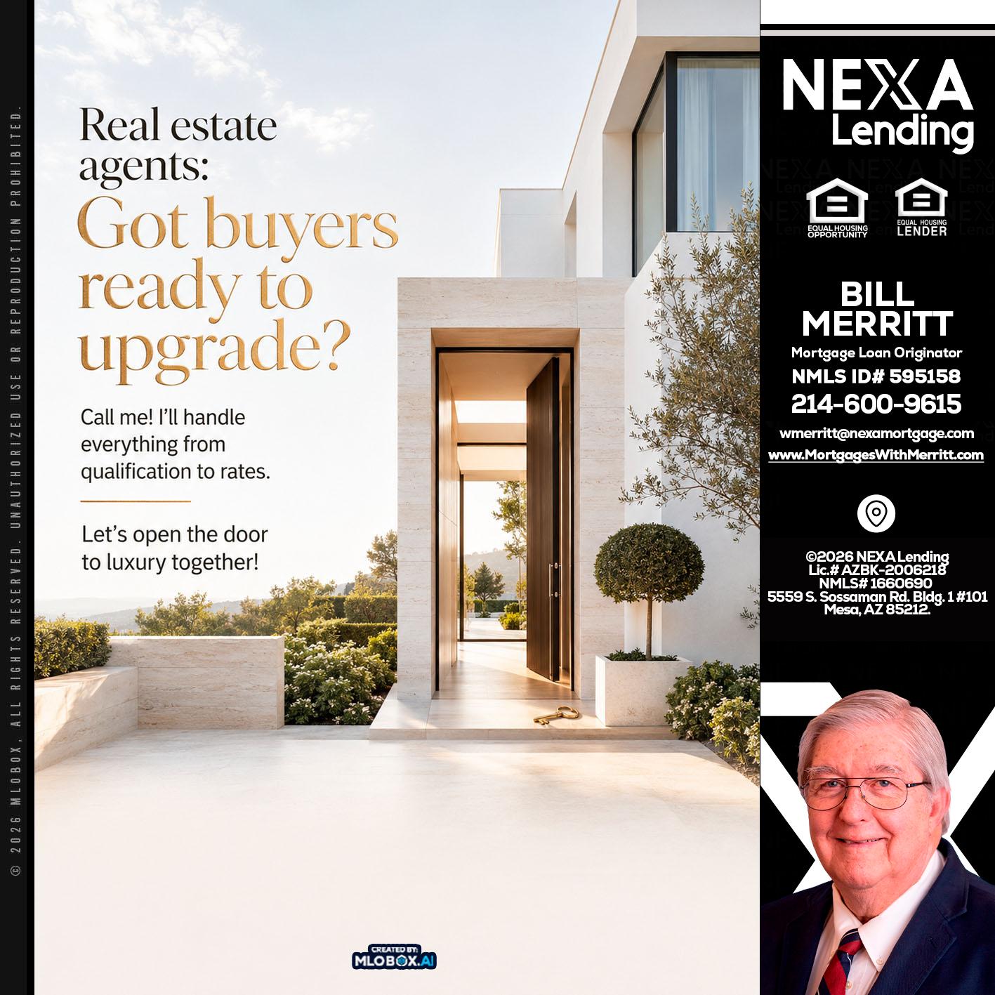 REAL ESTATE AGENTS - Bill Merritt -Mortgage Loan Originator