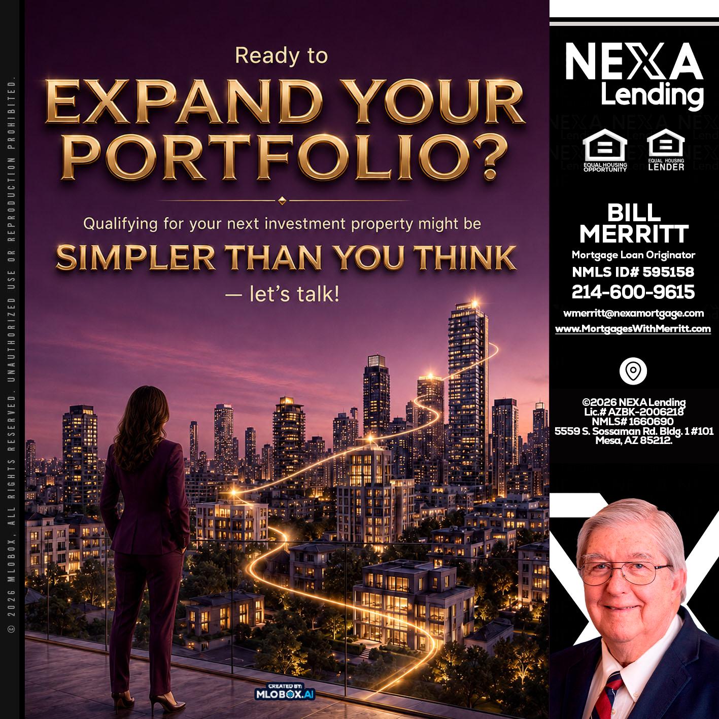 EXPAND YOUR PORTFOLIO - Bill Merritt -Mortgage Loan Originator
