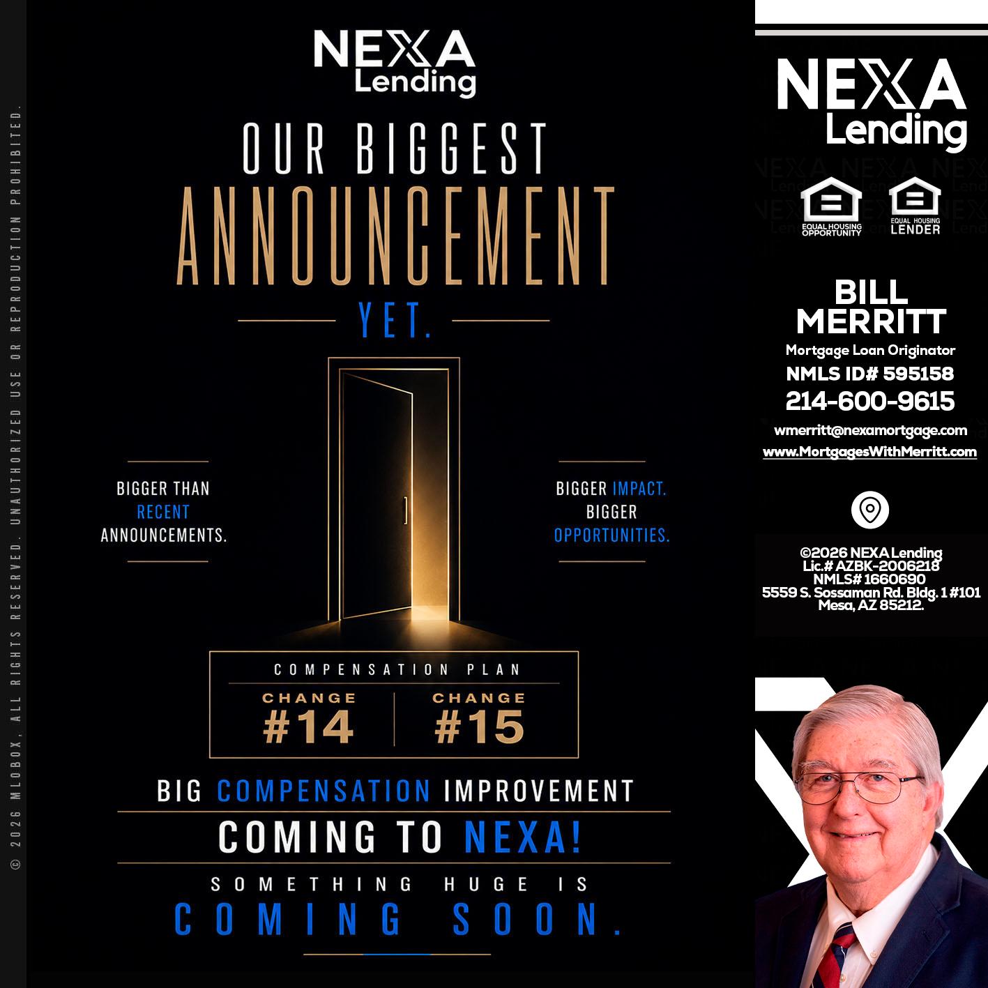 ANNOUNCEMENT - Bill Merritt -Mortgage Loan Originator