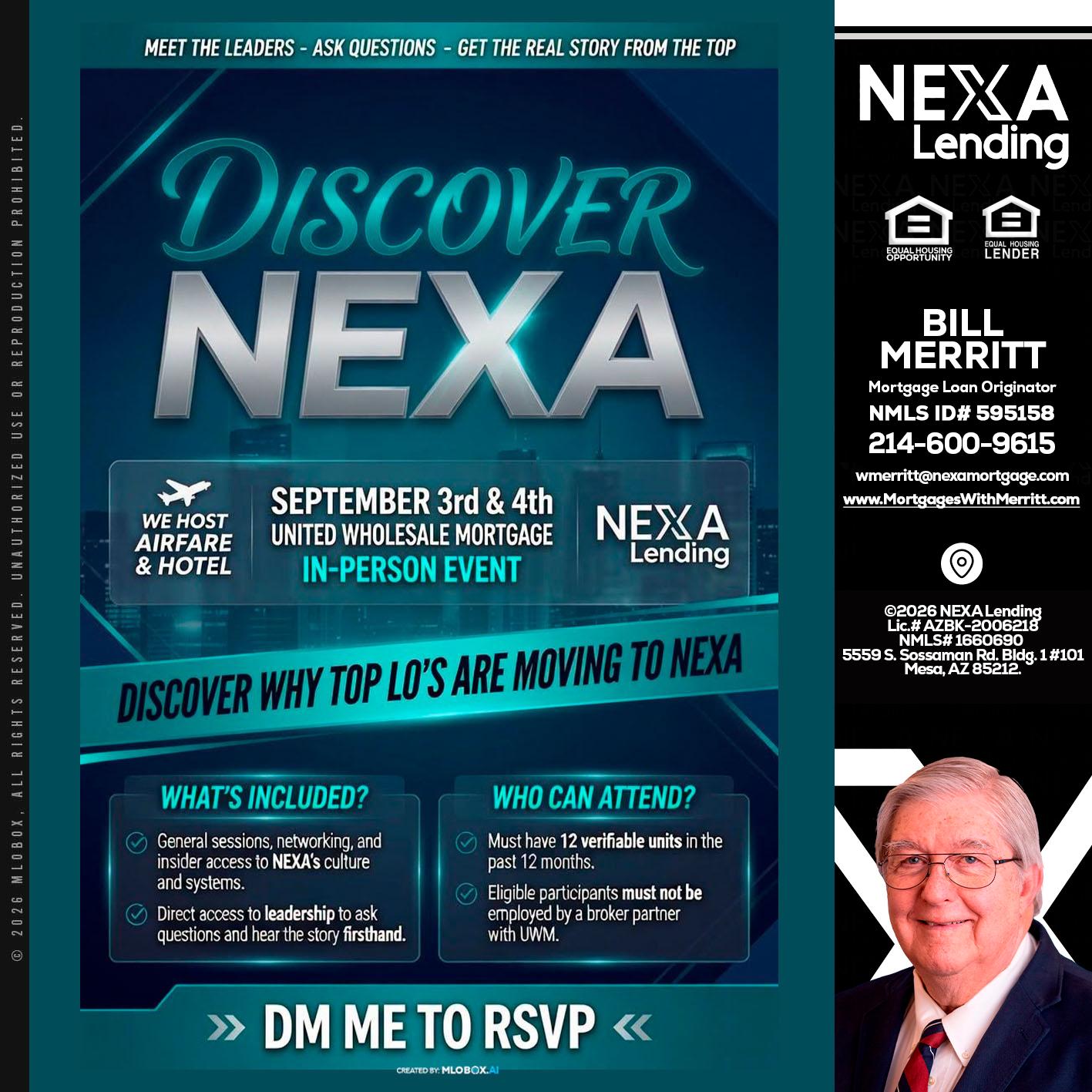 DISCOVER NEXA - Bill Merritt -Mortgage Loan Originator