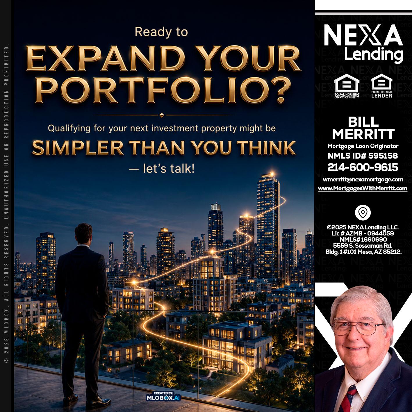 expand you portfolio - Bill Merritt -Mortgage Loan Originator
